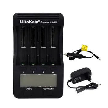 

Liitokala Lii-500 18650 LCD Display Charger 26650 21700 14500 10440 4 Slots NiMH li-ion Smart Battery Charger with Adapter