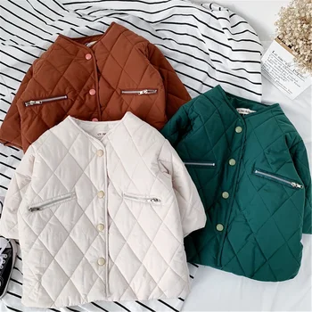 

2-8Y new 2018 winter thick warm cotton-padded boys jacket 1pc fashion style girls warm thick winter coat kids winter coat
