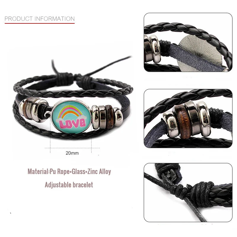 Fashion-Jewelry-Handmade-Bracelets-Leather-Love-Hope-Faith-Charm-Bracelets-Glass-Cabochon-Dome-Never-Give-Up (2)