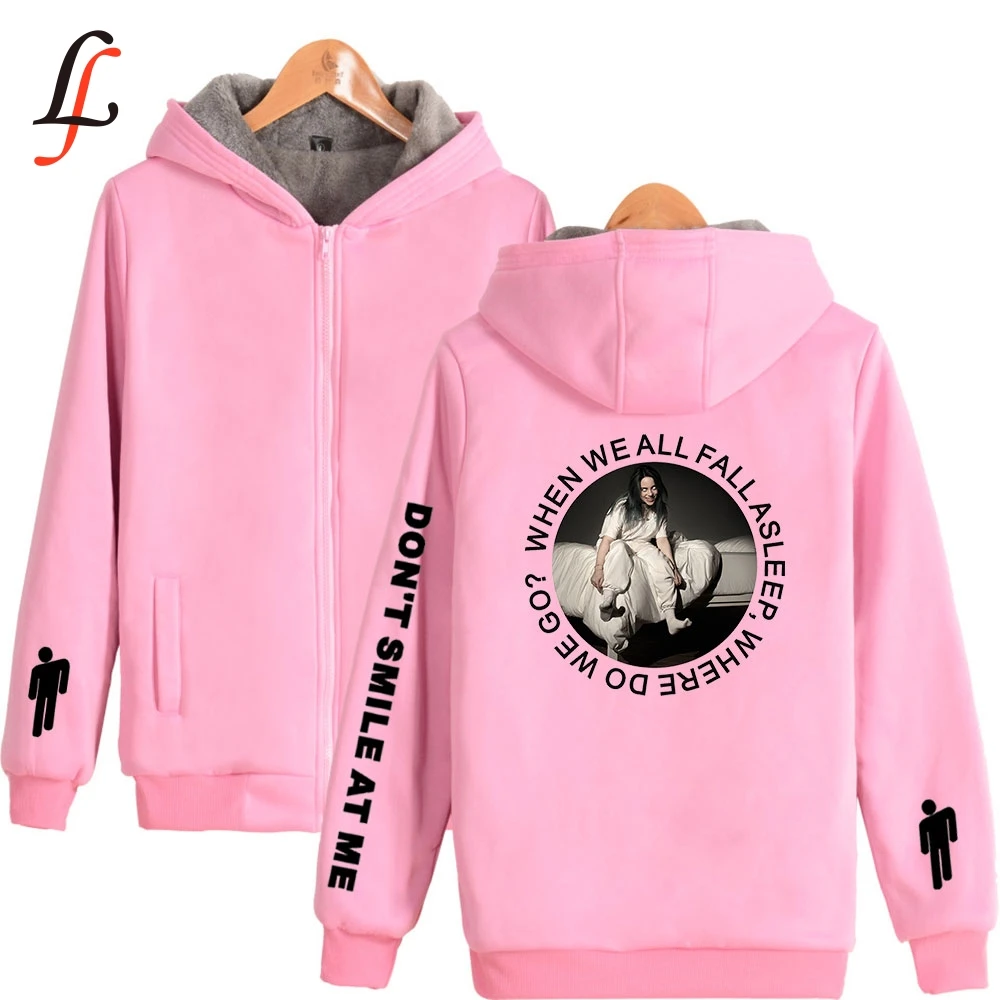 

Billieeilish Billie eilish Supper Warm Hoodies Sweatshirt Plus Thick Winter Zipper harajuku Jacket unisex Streetwear Sweatshirt