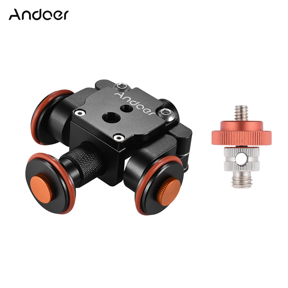 Andoer Electric Motorized Auto Camera Dolly Video Slider Skater 3-Wheel Pulley Car for Canon Nikon Sony DSLR for Smartphone