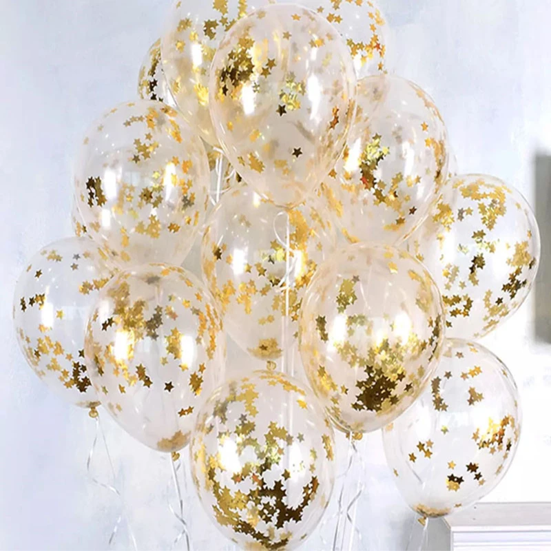10 шт./лот, прозрачные воздушные шары, Золотая Звезда, конфетти из фольги, прозрачные воздушные шары с днем рождения, детский душ, украшения для свадебной вечеринки