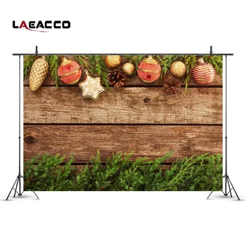 

Laeacco Christmas Decoration Wooden Boards Photography Backgrounds Vinyl New Year Home Decoration Backdrops For Photo Studio