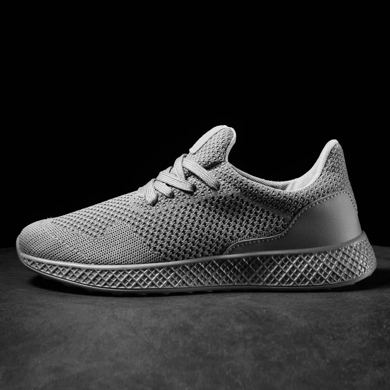 Big Size Men's Sneakers Gray Running Shoes for Men Spring Autumn Sports Man Shoe Lace Up Gym Trainers Breathable Mesh Zapatos | Спорт и