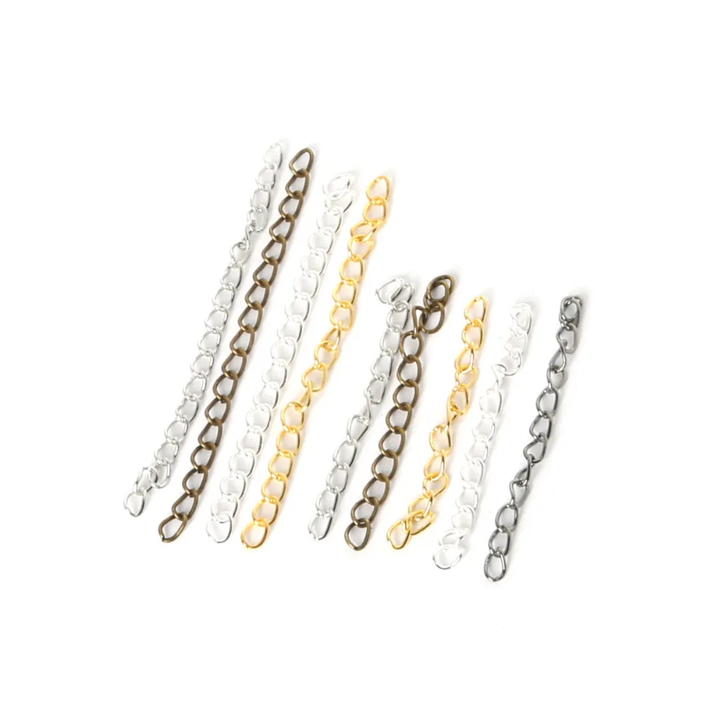 

100pcs/pack 4cm Metal Bulk Tail Chains Extended Extension Chain For Bracelet Necklace Making DIY Jewelry Accessories