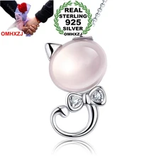 OMHXZJ, ювелирные изделия, Круглые, женские, 5 карат, kpop, модные, Китти, роза, кварц, серебро 925 пробы, без цепи, ожерелье, подвеска, подвески PE13