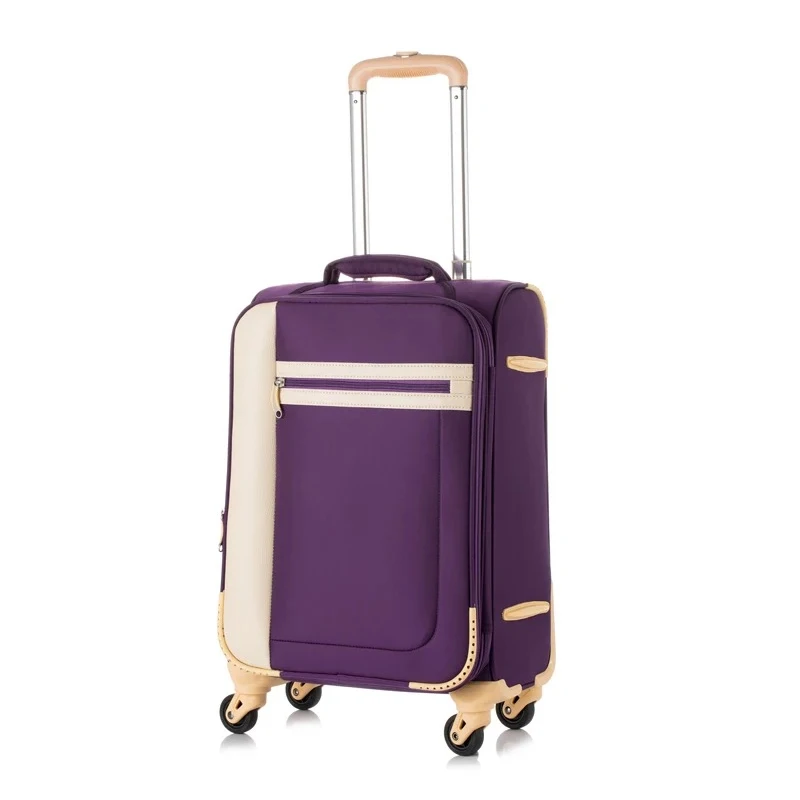 Для женщин's чемодан в стиле ретро серия 20 мм/22 мм/24 дюйма, сумка из ткани Оксфорд и прокатки Чемодан Спиннер брендовая Дорожная сумка на колесиках, чемодан