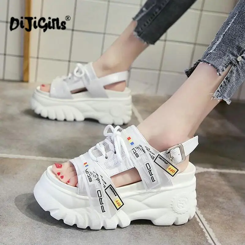 

Women Sandals Platform Sandals Wedges Shoes For Women 9cm High Heels Sandalias Mujer Summer Shoes Leather Wedge Sandals Dropship
