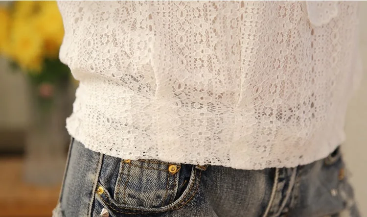 MSSNNG 2018 hot sale new arrival Spring and autumn Korean fashion women blouse V neck long sleeve slim lace female shirt  (13)