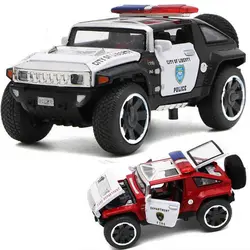 Горячая Подарочная игрушка 1:32 Сплав HX полицейская игрушка автомобиль металлический игрушка, модель автомобиля со звуком и светом