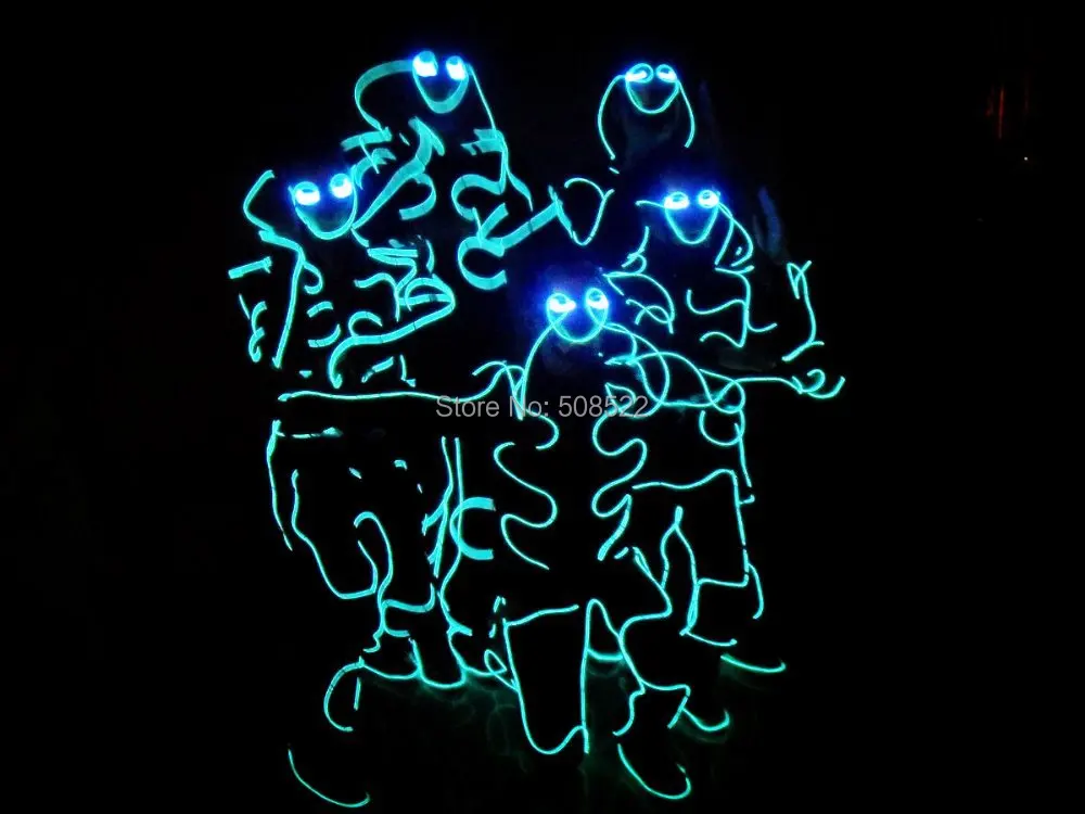 Костюм с подсветкой EL wire набор роботов для DJ/DS/костюм со светящейся надписью размер/цвет на заказ