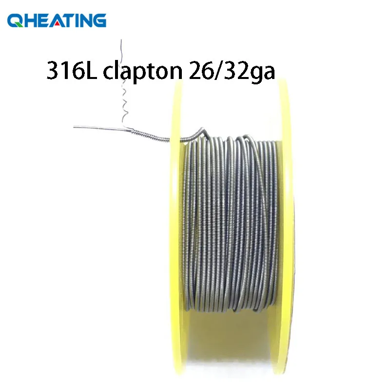 Qheater 5 м/рулон SS 316L электронная сигарета Clapton с проводом для RDA RBA перестраиваемый