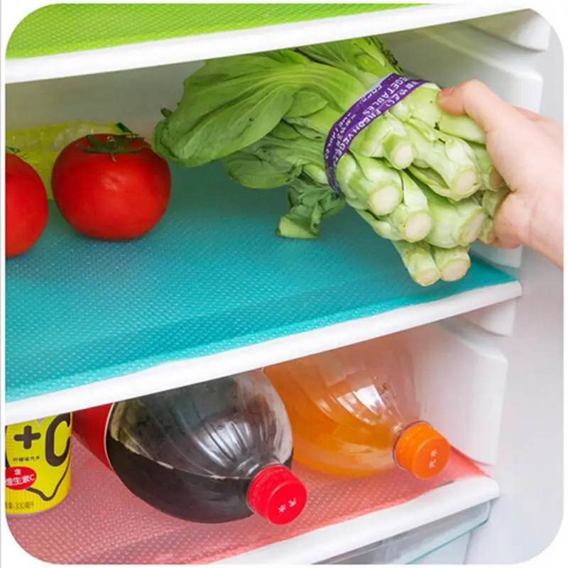 

4 pcs/set 30cm*44cm Fashion Refrigerator pad Antibacterial antifouling Mildew Moistureproof Pad Refrigerator Waterproof Mats