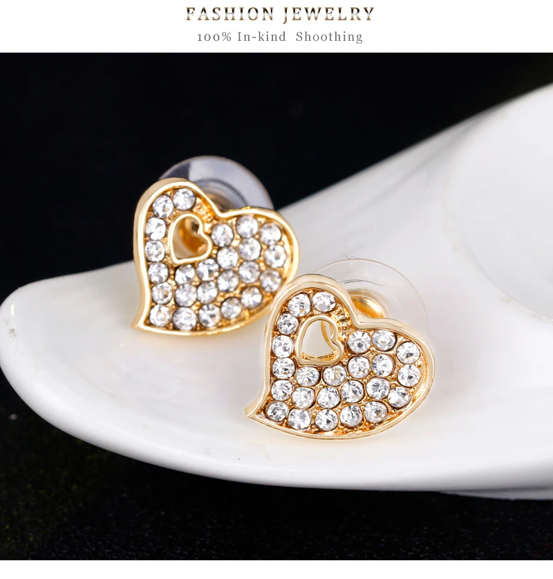 Двойное сердце Красивые Подвески ожерелье серьги кольцо браслет для невесты для женщин девочек Детские Модные Ювелирные наборы Аксессуары