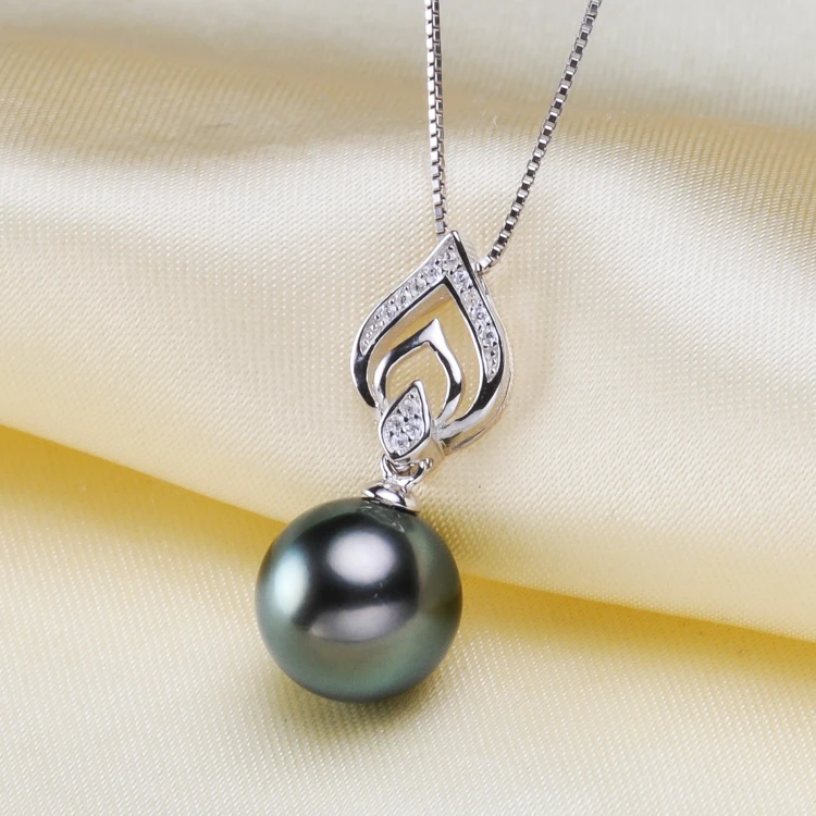 S925 Sterling Silver Simple Heart Pearl Pendant Fittings Women DIY