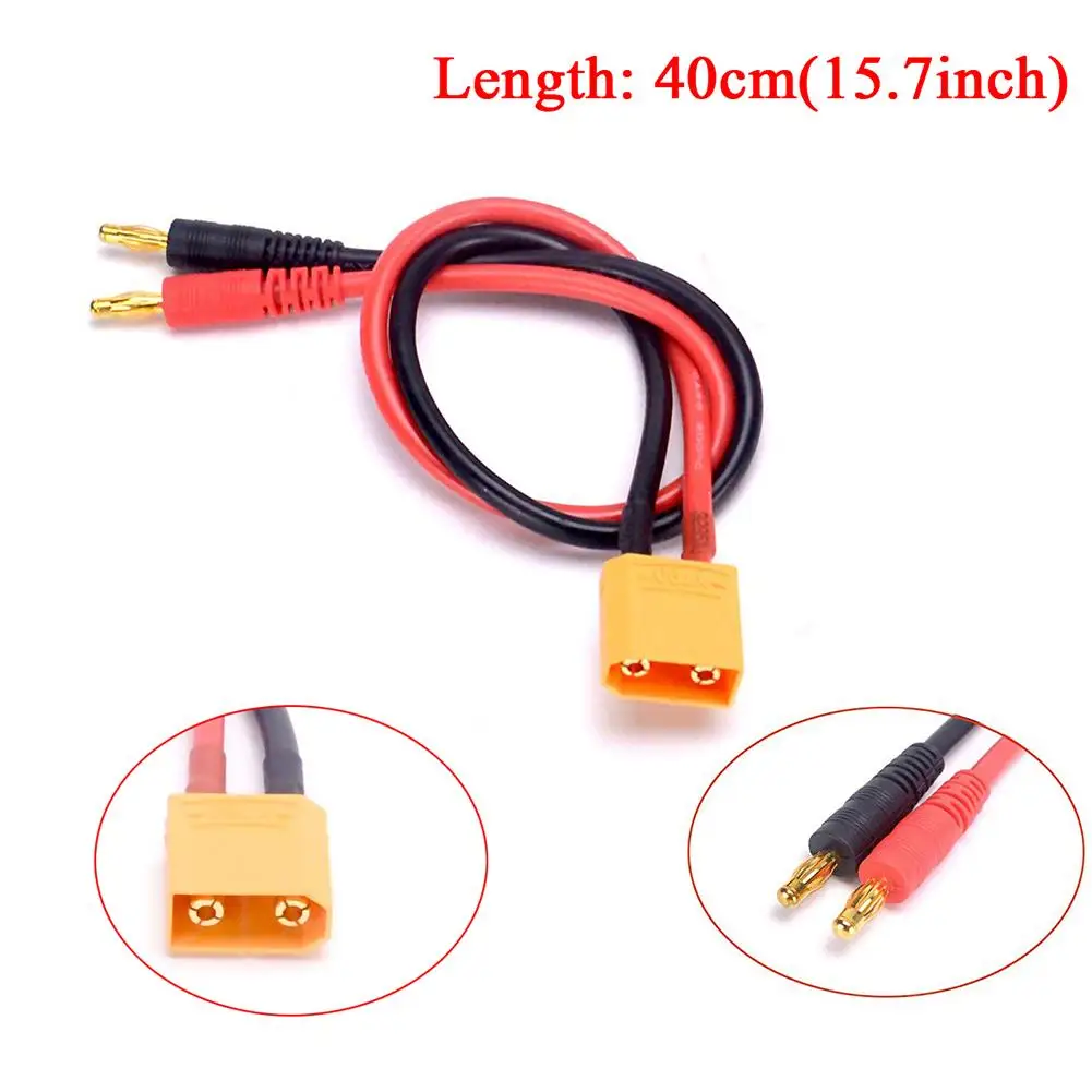 Зарядный кабель с банановыми штекерами XT90 4 мм 40 см 12AWG/14AWG для Imax B6|Детали и