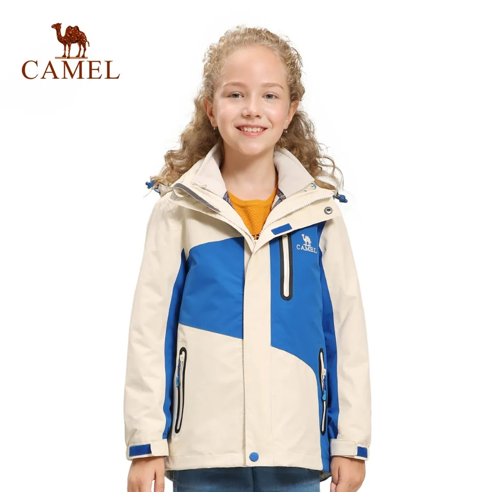 

CAMEL Children's Outdoor Jacket Autumn Winter 3 in 1 Quick Dry Lightweight Windproof Waterproof Camping Hiking Jacket