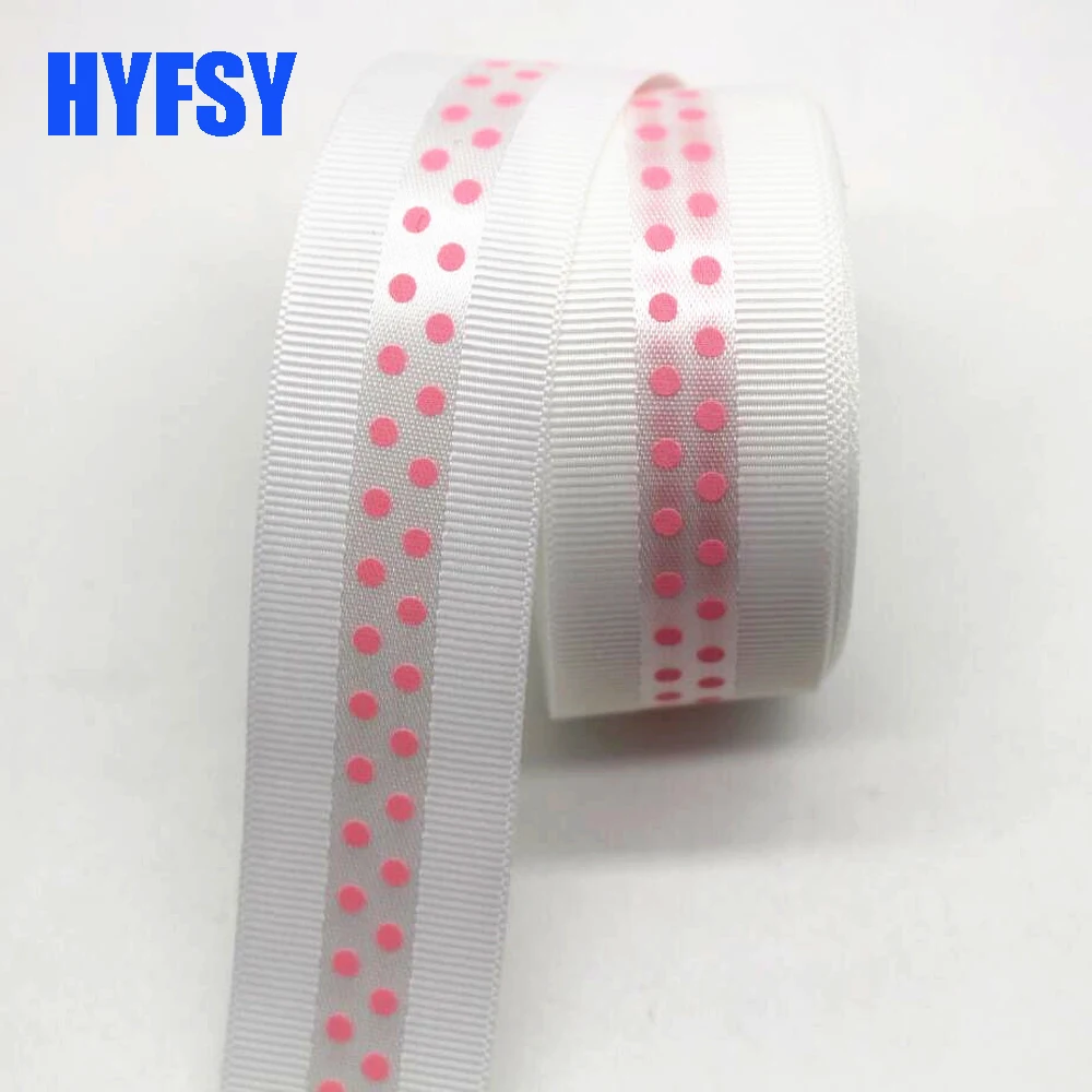 Новинка, 1 '25 мм, лента в горошек с рисунком, 10 ярдов, ручная работа, материал, подарочная упаковка, головной убор, бант, атласные корсажные ленты