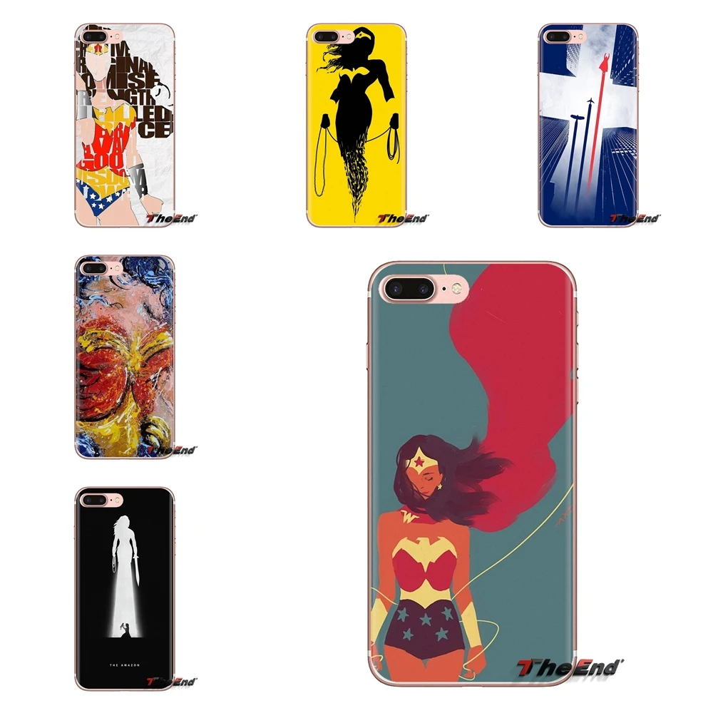 

For LG Spirit Motorola Moto X4 E4 E5 G5 G5S G6 Z Z2 Z3 G2 G3 C Play Plus Mini Transparent TPU Skin Cover Wonder Woman superwoman