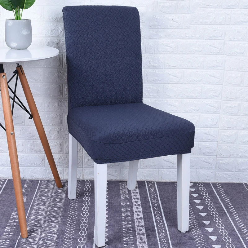 

Simple Nordic Jacquard Knitting Chair Cover Solid Printing Flexible Elastic Anti-dirty Wedding Banquet Party Home Decoration