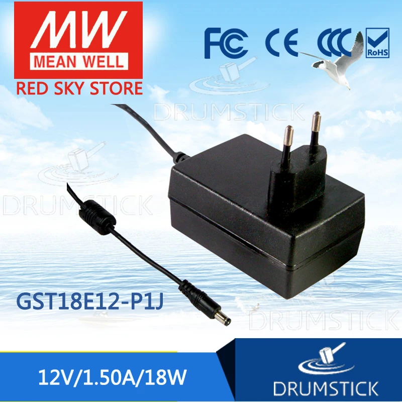 

Advantages MEAN WELL GST18E12-P1J 12V 1.5A meanwell GST18E 12V 18W AC-DC High Reliability Industrial Adaptor
