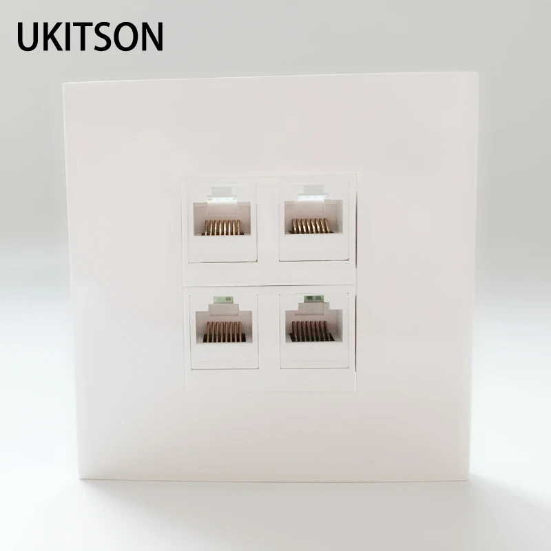 

Quality 4 Ports RJ45 CAT6 CAT 5E Internet Faceplate Outlet Panel