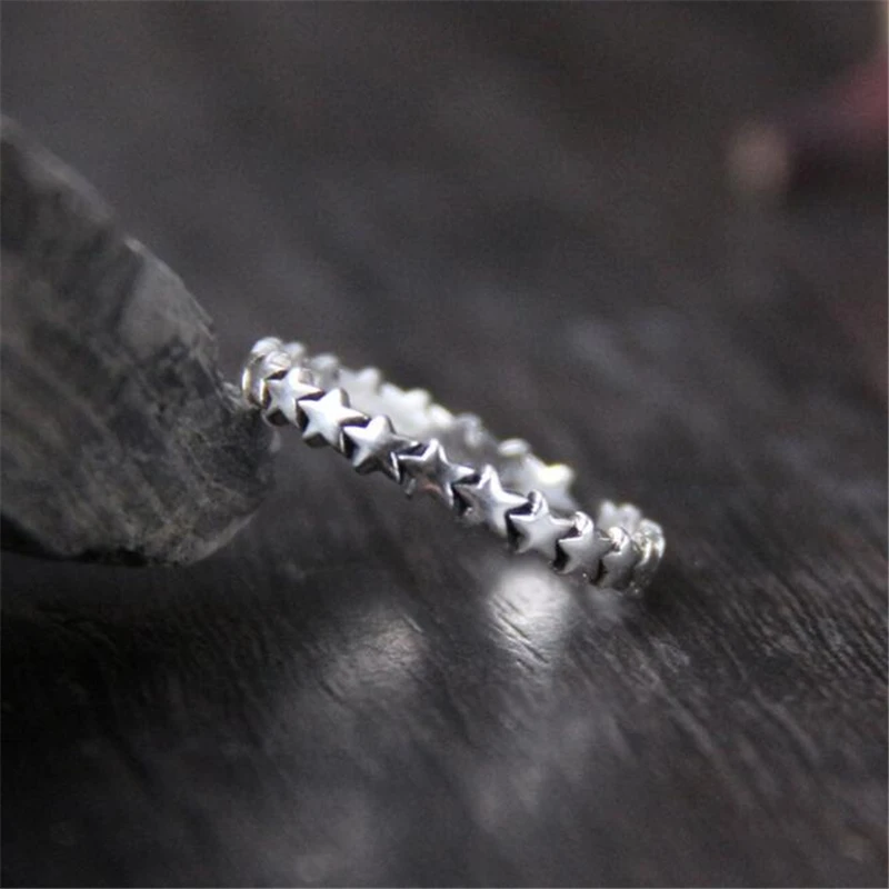 

Star Trail Stackable Finger Ring For Women Wedding 100% 925 Sterling Silver Jewelry 2018 New Collection