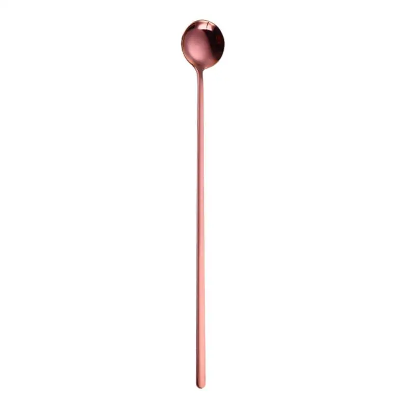 ISHOWTIEADA красочная ложка с длинной ручкой столовые приборы кофейные питьевые Инструменты кухонный гаджет посуда Кухня, столовая и бар - Цвет: Rose Gold