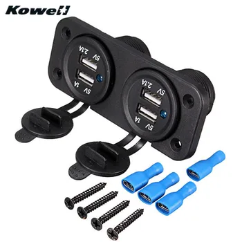 

KOWELL 12V 2.1&1A 4USB 4Ports Power Outlet Charger Adapter Cigarette Lighter Socket Splitter Car Auto Motorbike Boat Accessories