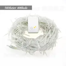 Стиль 400 светодиодный 50 м светодиодный Рождественская гирлянда свет фея Праздник дома вечерние, свадьбы, Декоративные лампочки, декоративное освещение AC220v