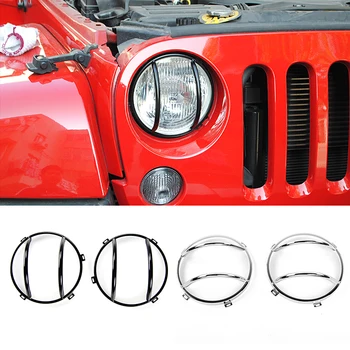 

MOPAI 2 PCS ABS Car Styling Exterior Front Head Light Cover Decoration Frame Protect For Jeep Wrangler JK 2007-2016