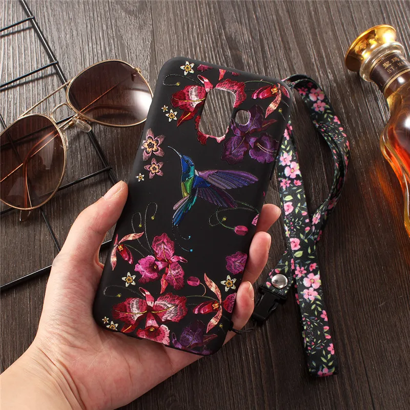 

For Samsung Galaxy A6 Plus 2018 Case Samsung A8 2018 cover 3D embossed flamingo TPU Phone cases For Samsung A6 A8 Plus 2018 Case
