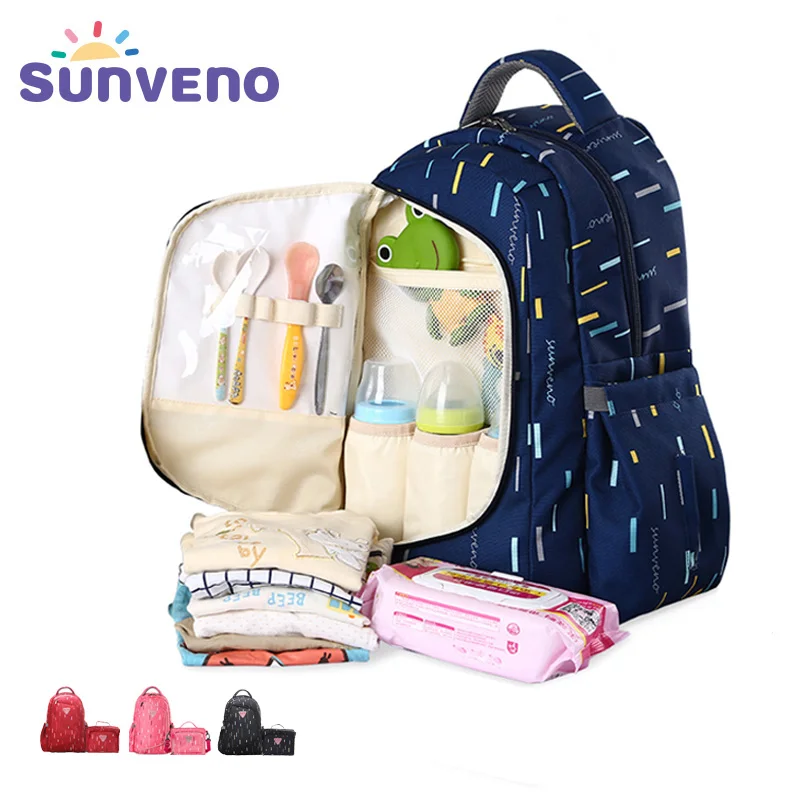 SUNVENO 2in1 حفاضات حقيبة الأزياء مومياء الأمومة الحفاض حقيبة الطفل حقيبة السفر المنظم التمريض حقيبة للطفل الرعاية الأم والاطفال