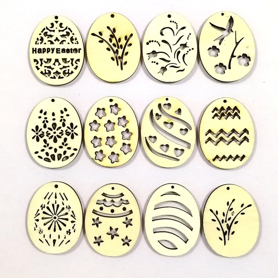 Tronzo-25-50pcs-Happy-Easter-Eggs-Wooden-Craft-Easter-Decorations-For-Home-40-30mm-DIY-Wood