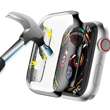 Защитный чехол для Apple Watch 5, 4, 3, iwatch, ремешок 42 мм, 38 мм, 44 мм, 40 мм, бампер, защита экрана, покрытие из поликарбоната, водонепроницаемый корпус
