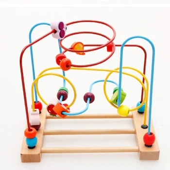 

Math Toys Children Kids Baby Colorful Fruit Wooden Around Beads Educational Toys