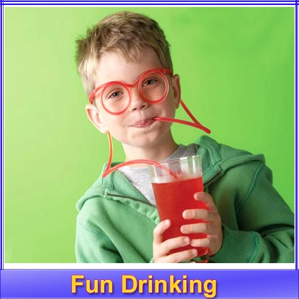

1set Crazy Straw Novelty Items Multi-colors Fun Drinking Unique Flexible Novelty Soft Glasses funny Straw Glasses Drinking Tube