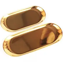 100 шт цветной металлический лоток для хранения золотые фрукты пластины маленькие предметы ювелирных изделий дисплей лоток зеркало