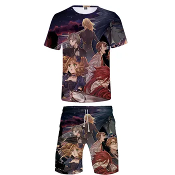 

3D-Black Butler Classic anime Cool 3D Summer Men's Sets Short Sleeve Tee+Summer Beach shorts casual Leisure style Men's Sets