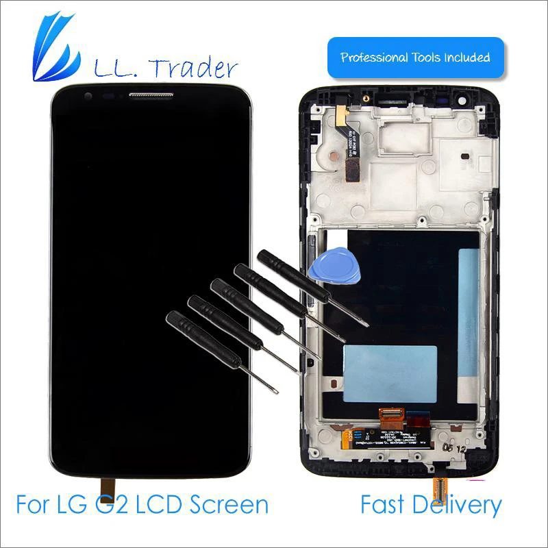 

LL TRADER 100% Tested Black/White Replacement LCD For LG G2 D802 802 LCD Display Touch Screen & Digitizer Assembly Frame & Tools
