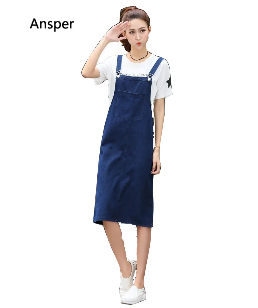 

Women Denim Dress 2018 New Spring Summer Dress Korean Vintage Spaghetti Strap Single-Breasted Casual Dress Sundress Vestidos