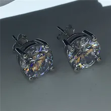 Теннисные серьги, 925 пробы, серебро, 5А, Sona, циркон, Cz, для помолвки, свадебные серьги-гвоздики для женщин, мужчин, вечерние, подарок