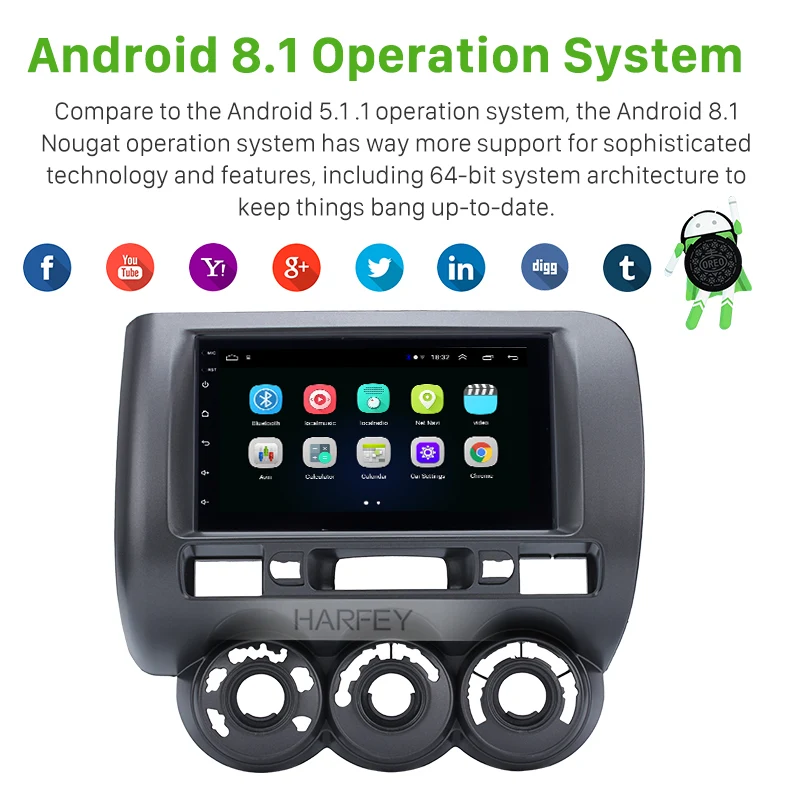Perfect Harfey Car Media Player Autoradio for HONDA Jazz(Manual AC,RHD) 2002 2003-2008 Stereo HD 2DIN Android USB GPS Navi Mirror Link 5