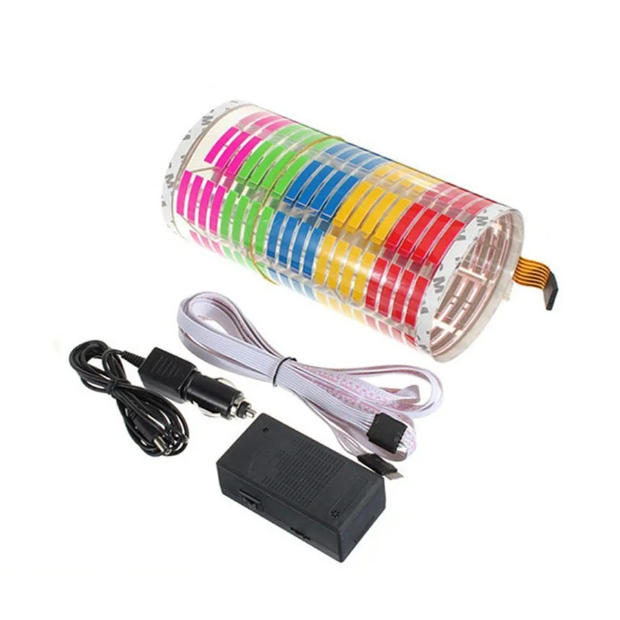 

Car Sticker Music Rhythm LED Flash Light Lamp Sound Activated Equalizer 12V 45x11cm Car Atmosphere