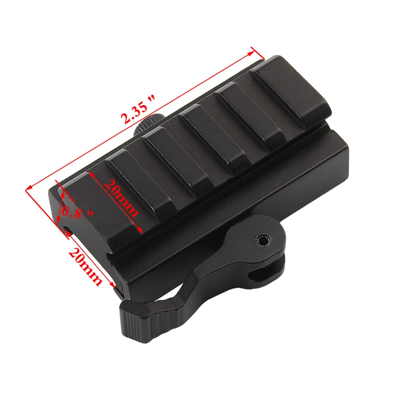 Quick Release Half Inch .5 Low Profile Riser QR Block Mount 1-10-10