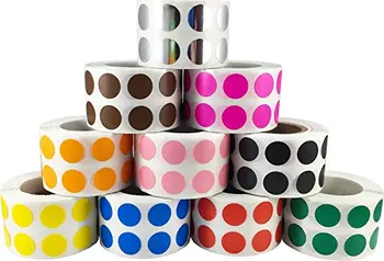 

1in; White Color-Coding Sticker Dots | Permanent Adhesive, Writable Surface - 500 Labels/ Roll Made of paper label stock