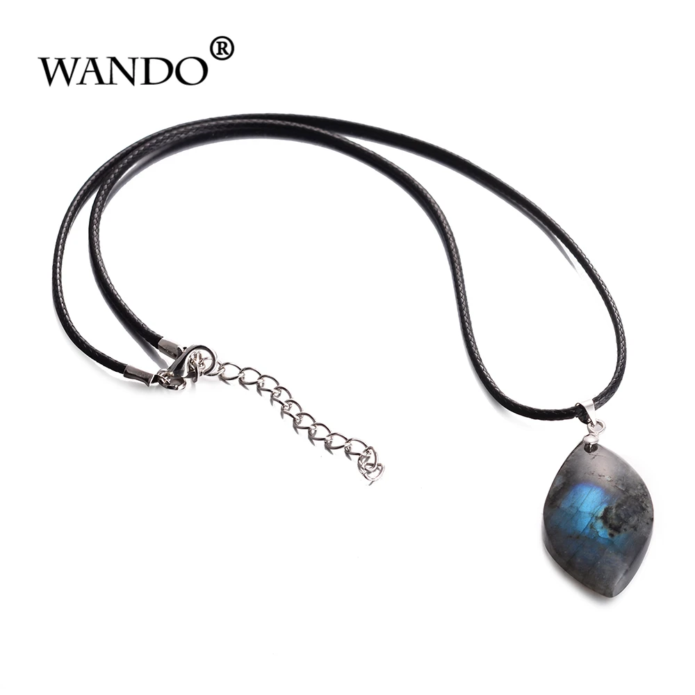 Модное ожерелье WANDO из натурального Лабрадорита женское с лунным камнем в форме S