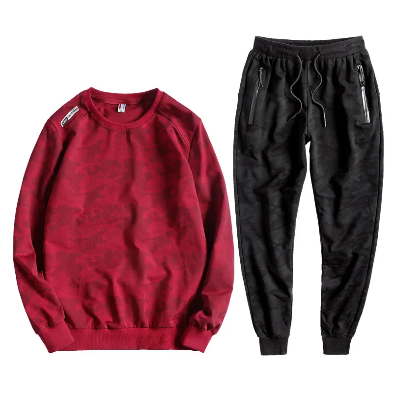 

Big Size 7XL 8XL 9XL 10XL Tracksuit Men Two Pieces Clothing Set Camouflage Hoodies Sweatpants joggers Mens Sporting Suit