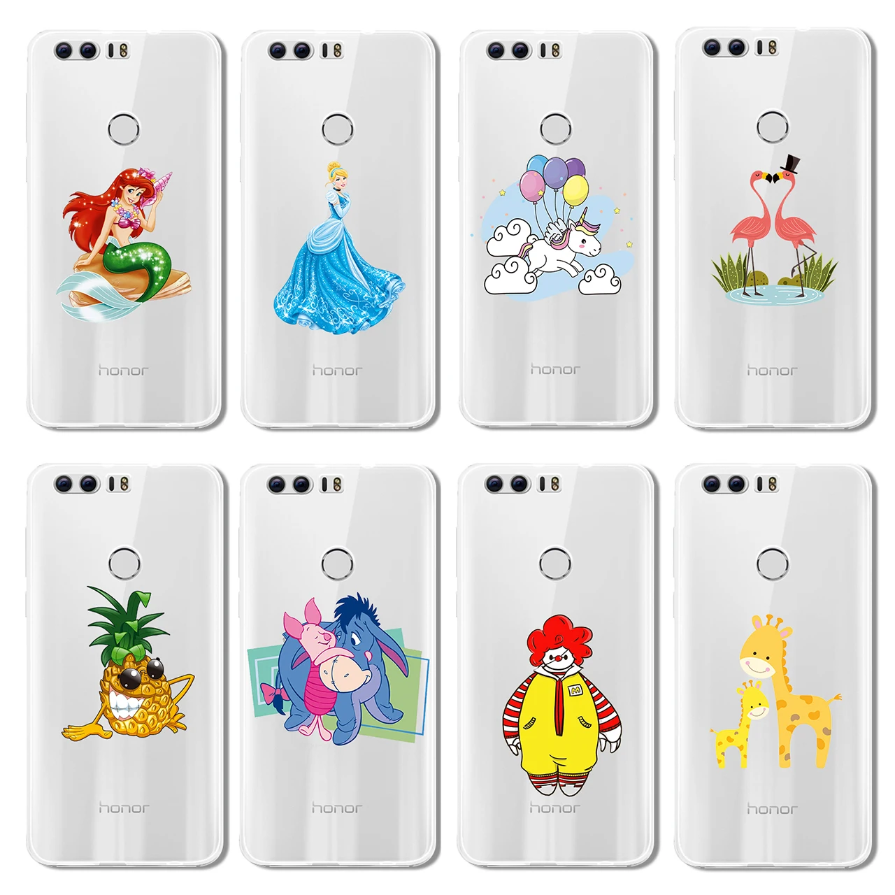 Cute Cartoon Ariel unicorn eeyore deer soft phone case for Huawei Honor 8 9 10 lite 6X 6A 7X P 20 2016 2017 P8 P9 P10 P20 Cover |
