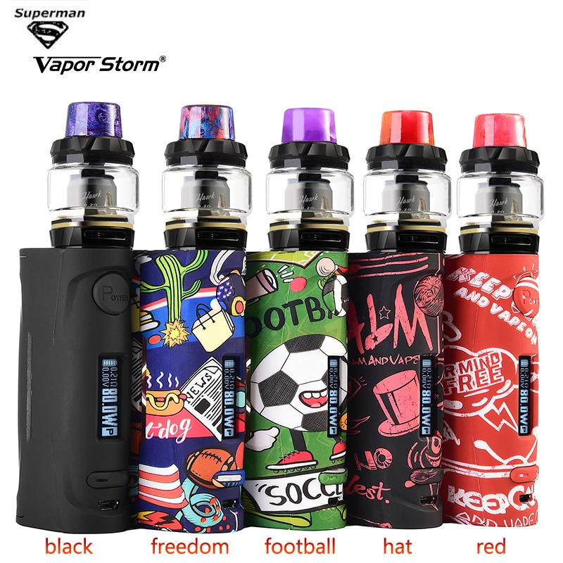 Vapor Storm Vape Kit детская Электроника Пума Hawk 80 Вт сигарета мод 0 91 дюймов светодиодный